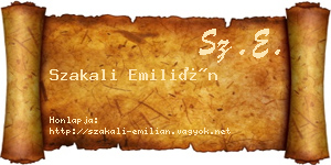 Szakali Emilián névjegykártya